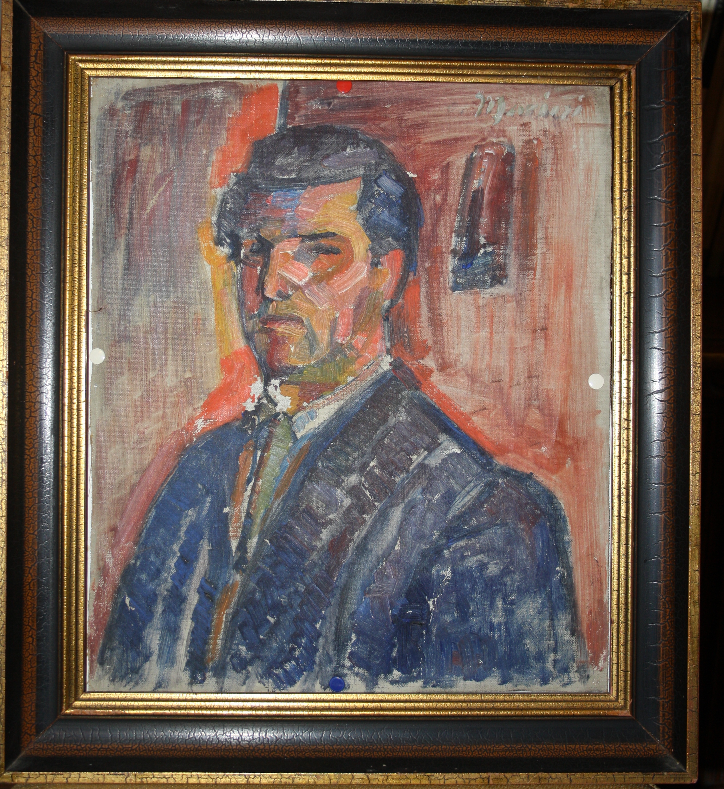 Autoritratto, autoritratto dell'artista (dipinto) di Marini Oreste (XX)