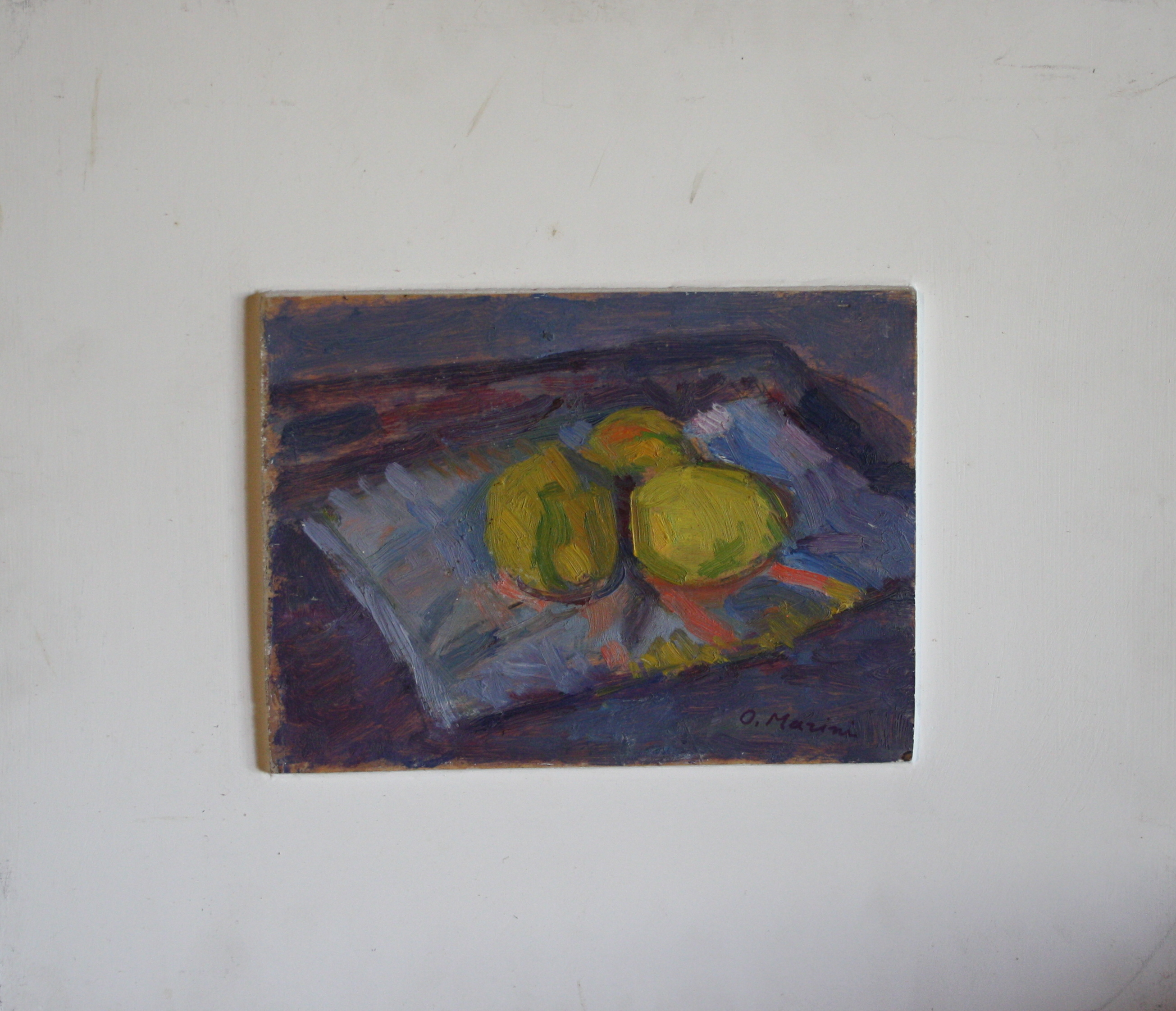 Limoni, natura morta (dipinto) di Marini Oreste (XX)