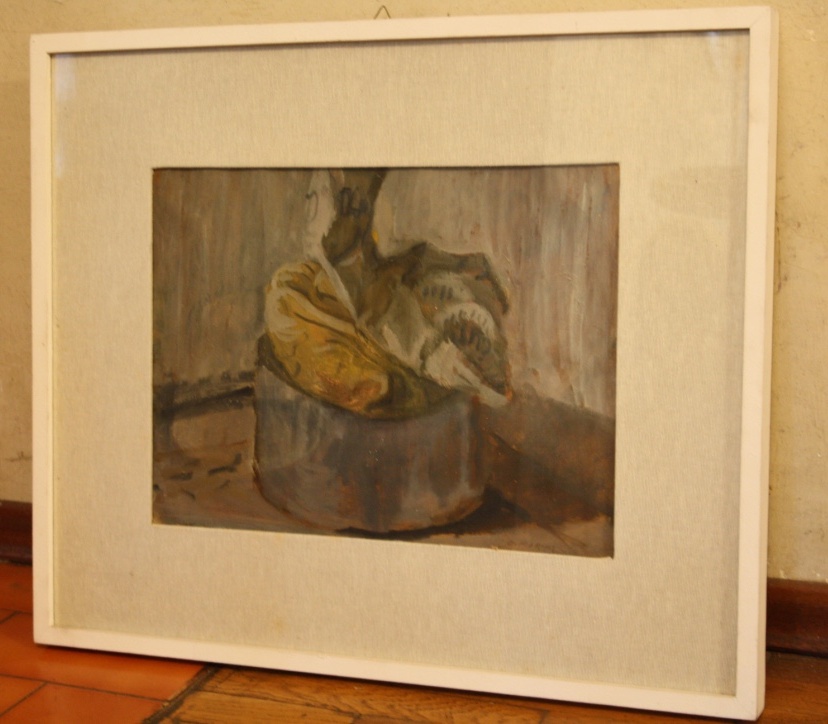 Cavoli in pentola, natura morta (dipinto) di Marini Oreste (XX)