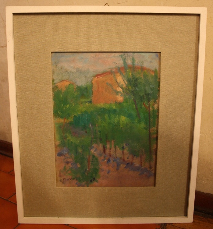 Casa Bignotti, paesaggio (dipinto) di Marini Oreste (XX)