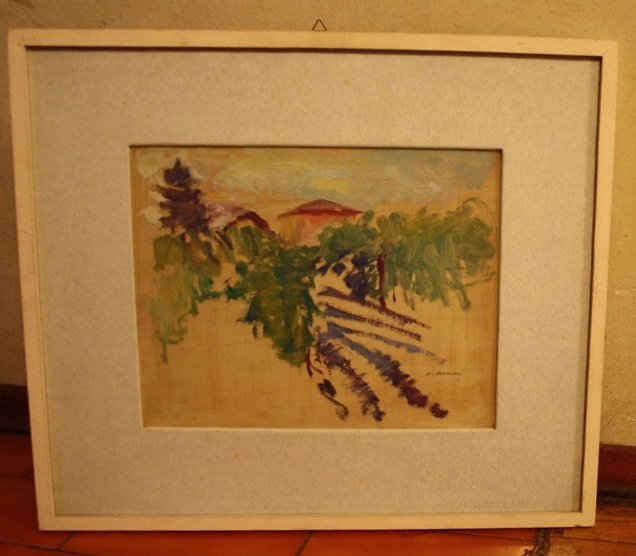 Casa Bignotti, paesaggio (dipinto - su tavola) di Marini Oreste (XX)