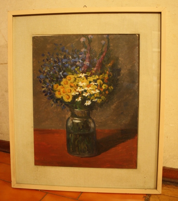 Vaso di fiori (gialli), natura morta (dipinto) di Facciotto Giuseppe (XX)