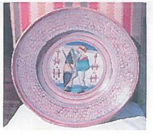 soldato (piatto da pompa) - manifattura di Deruta (fine/ inizio XV-XVI)