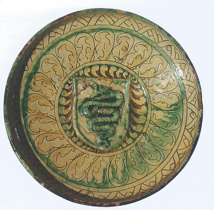 stemma del biscione visconteo (piattello) - manifattura lombarda (metà XV)