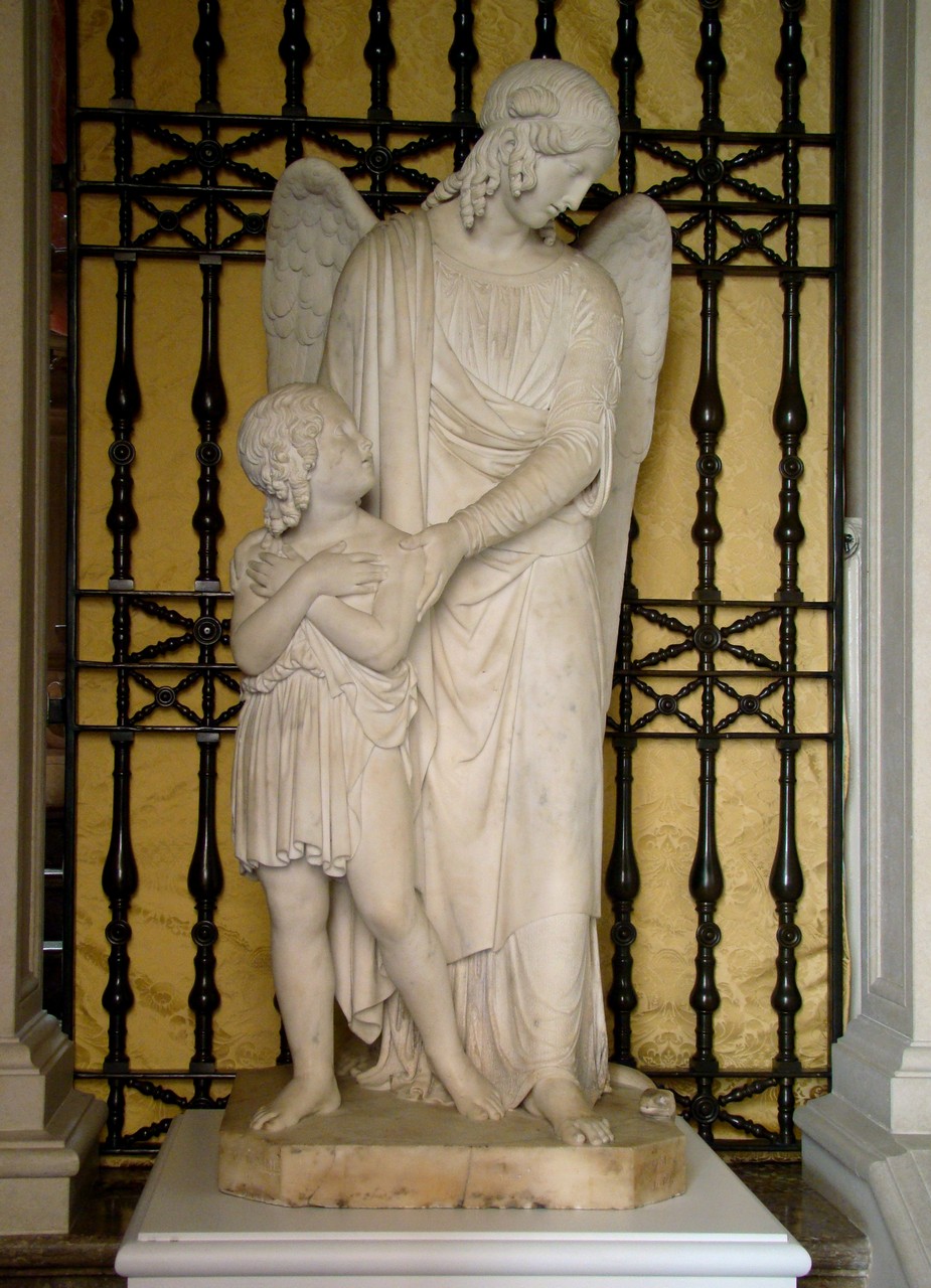 Angelo custode (gruppo scultoreo) di Bienaimé Luigi (secondo quarto XIX)