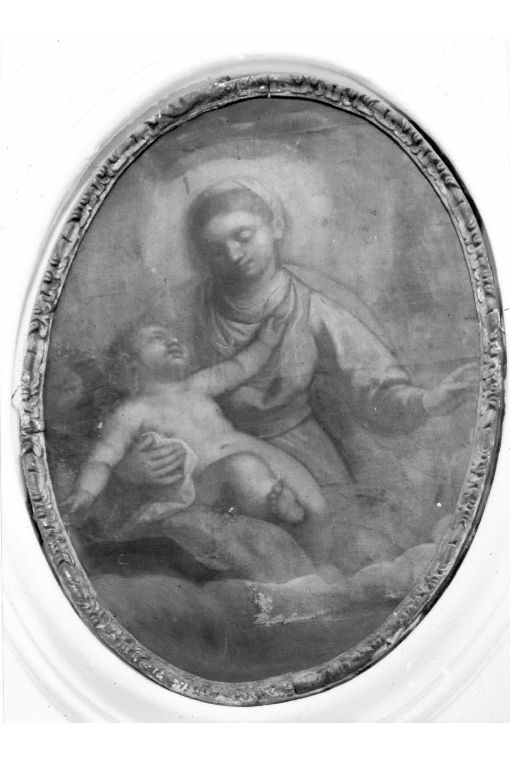 Madonna con Bambino (dipinto) di Negretti Jacopo detto Palma il Giovane (attribuito) (fine/ inizio secc. XVI/ XVII)