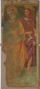 San Pietro e San Giovanni Battista (dipinto, elemento d'insieme) di Tiberio d'Assisi (attribuito) (prima metà sec. XVI)