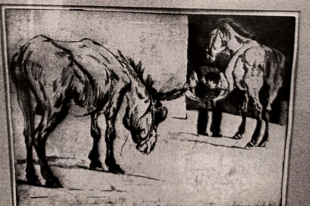 Il maniscalco, maniscalco (stampa) di Checchi Arturo (attribuito) (sec. XX)