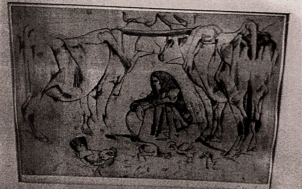 Riposo, uomo a riposo (stampa) di Checchi Arturo (attribuito) (sec. XX)