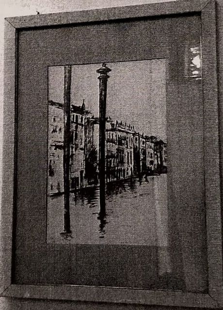 Canal Grande, veduta di città (stampa) di Checchi Fettucciari Zena (attribuito) (sec. XX)