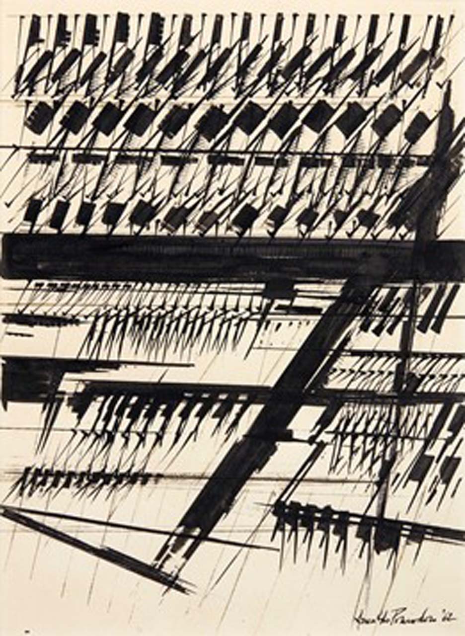 Elettronica I (disegno) di Pomodoro Arnaldo (sec. XX)