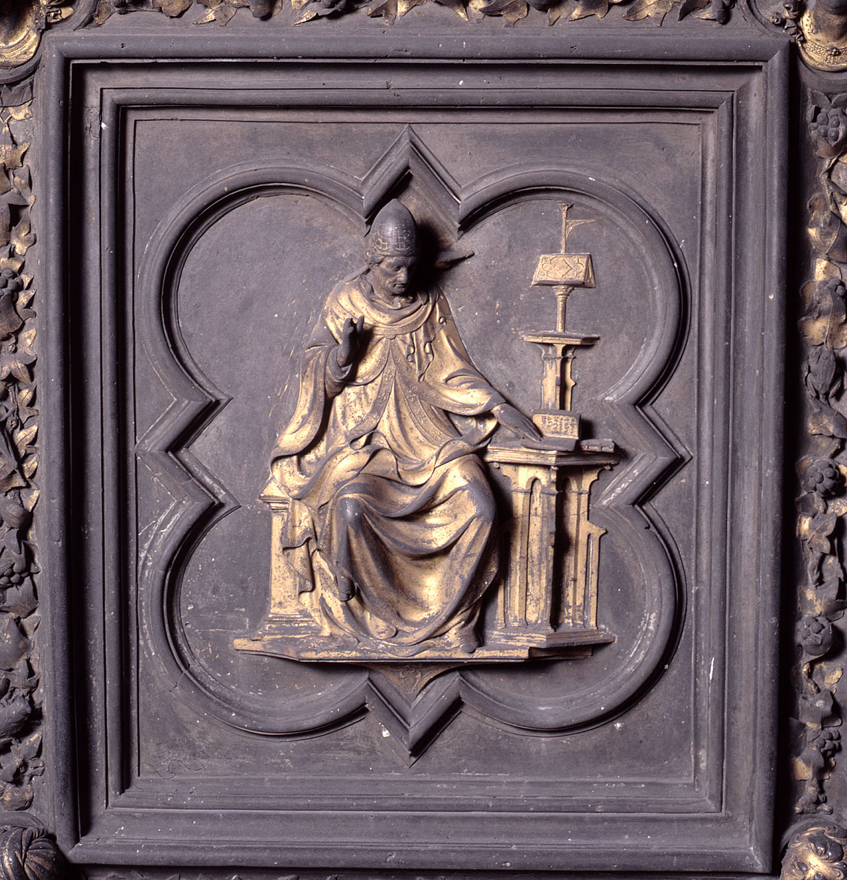 San Gregorio Magno (formella) di Ghiberti Lorenzo (sec. XV)