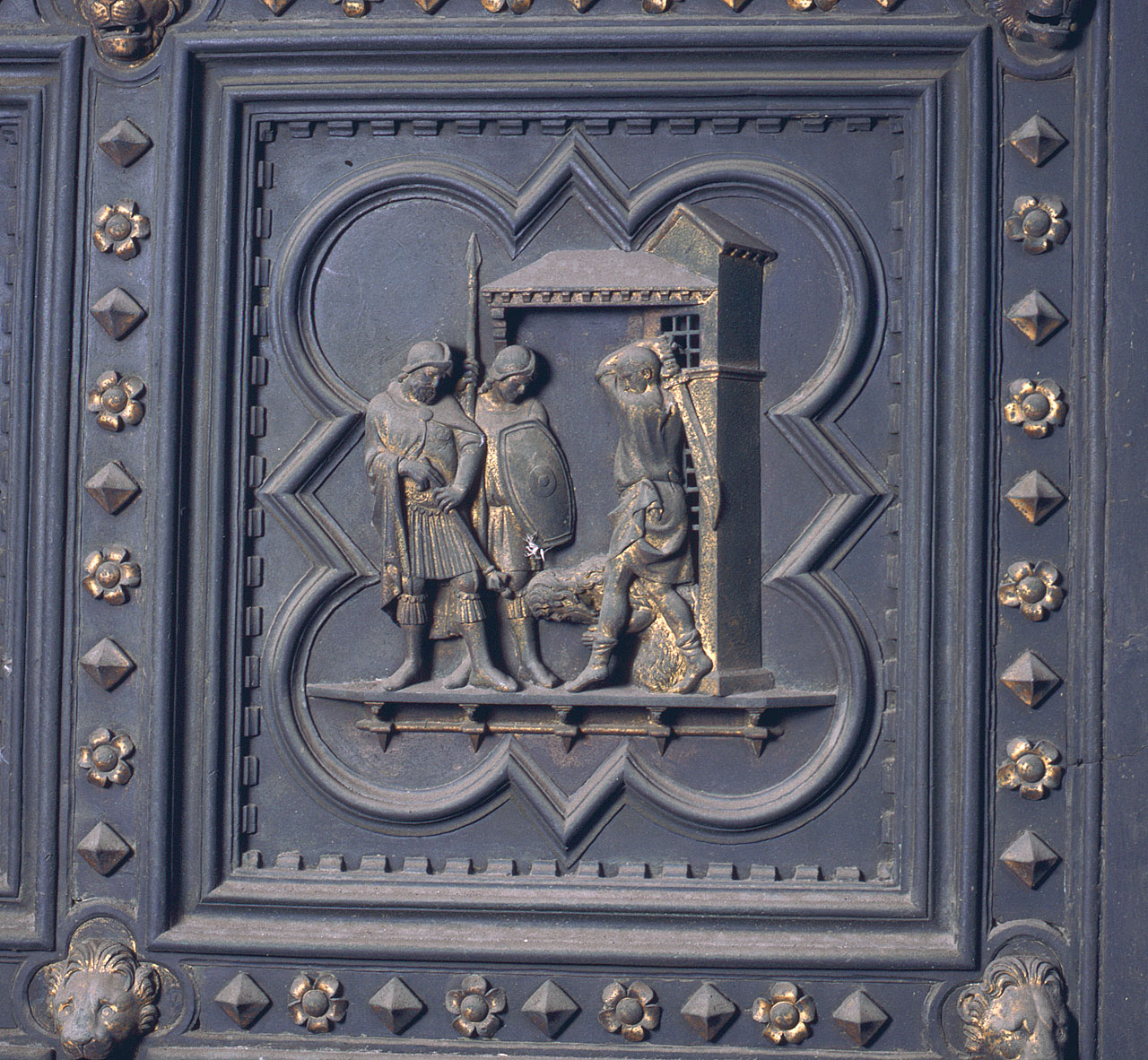 decapitazione di San Giovanni Battista (formella) di Andrea Pisano, Piero di Donato, Piero di Jacopo, Dini Lippo (sec. XIV)