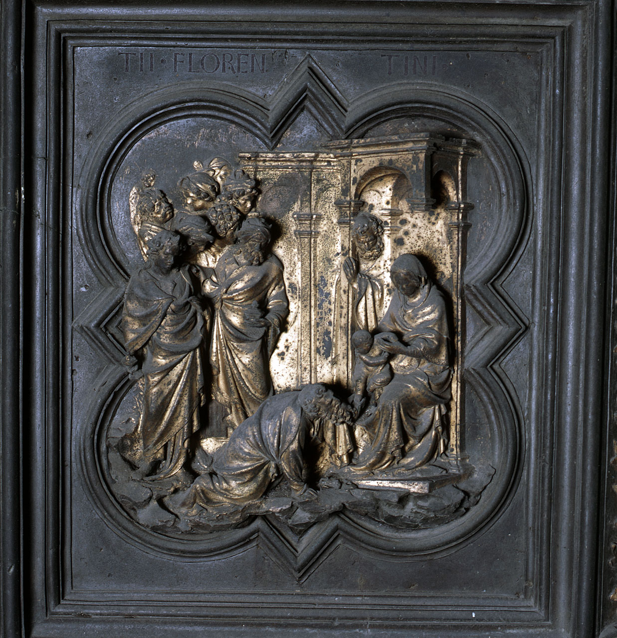 adorazione dei Re Magi (formella) di Ghiberti Lorenzo (sec. XV)