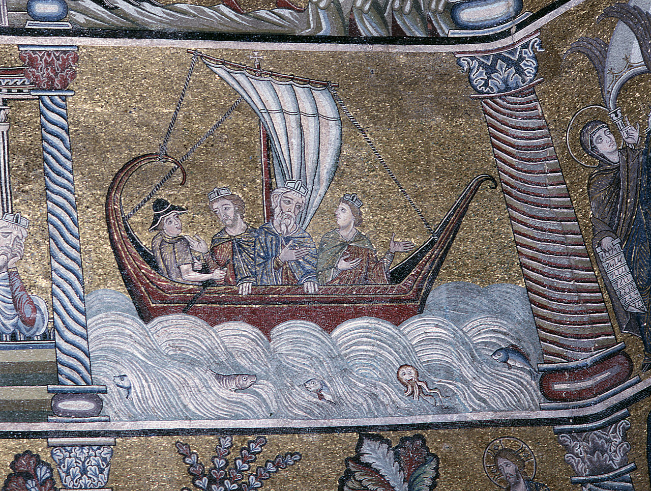 ritorno dei Re Magi ai loro paesi (decorazione musiva) - bottega fiorentina (secc. XIII/ XIV)