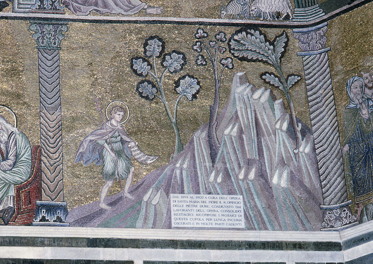 San Giovanni Battista nel deserto (decorazione musiva) - bottega fiorentina (sec. XIII)