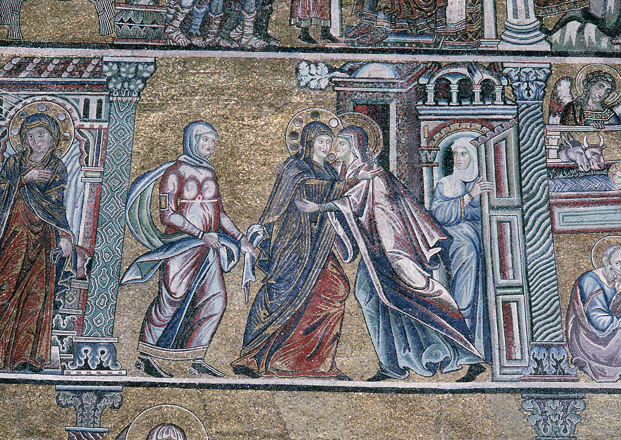 visitazione (decorazione musiva) di Cenni di Pepo detto Cimabue (cerchia) - bottega fiorentina (fine sec. XIII)