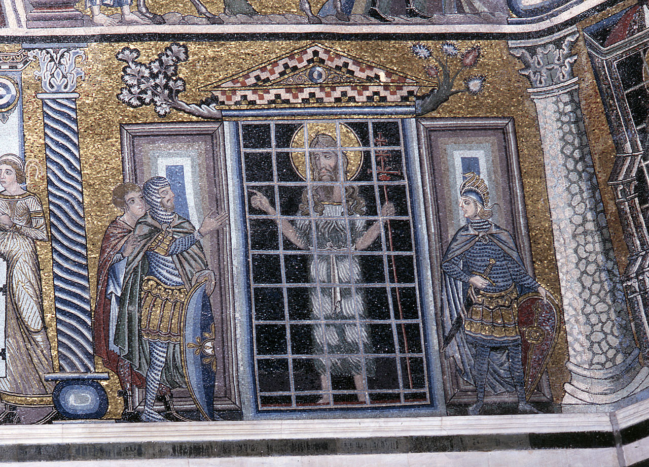 San Giovanni Battista in prigione (decorazione musiva) di Gaddi Gaddo (attribuito) - bottega fiorentina (sec. XIII)