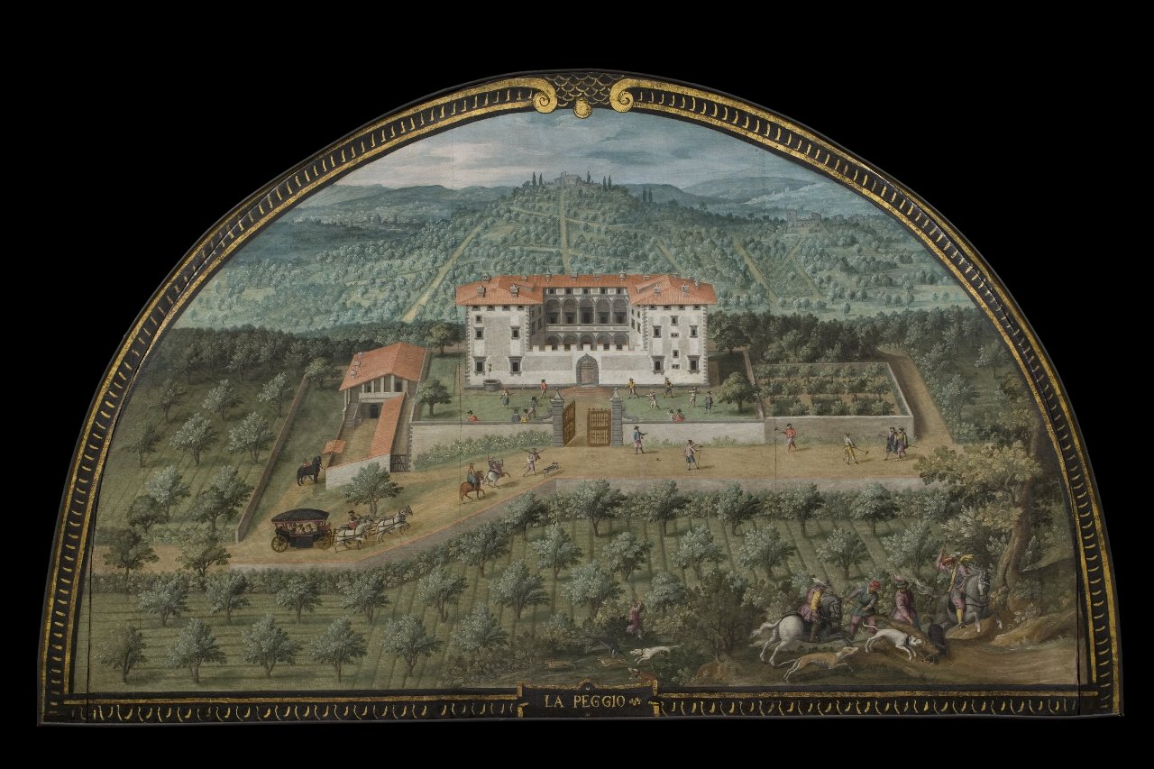 veduta della villa di Lappeggi (o La Peggio) (dipinto) di Utens Giusto (sec. XVI)