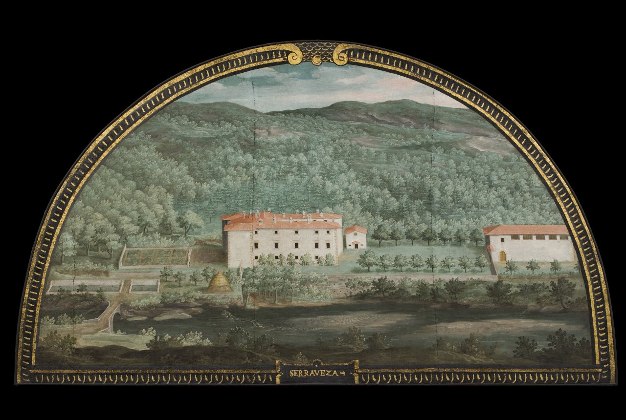 veduta della villa di Seravezza (dipinto) di Utens Giusto (sec. XVI)