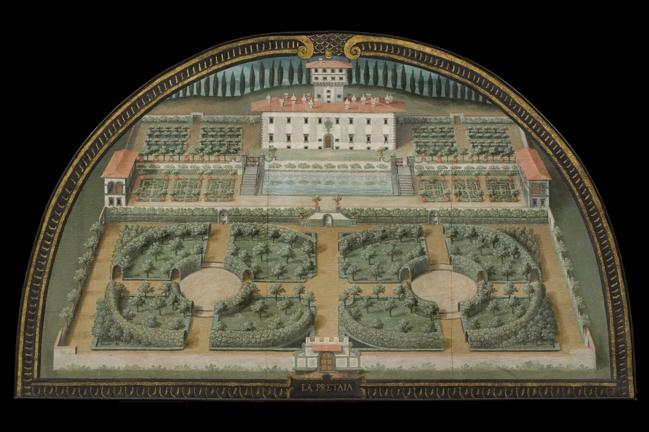 veduta della villa della Petraia (dipinto) di Utens Giusto (sec. XVI)