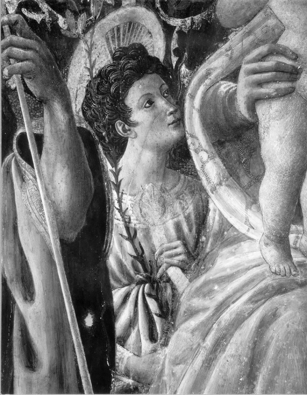 Madonna con Bambino in trono tra San Giovanni Battista, San Girolamo, due fanciulli e angeli (dipinto) di Andrea del Castagno (bottega) (sec. XV) <br>Condizioni d'uso: <a class='link-esterno' href='https://docs.italia.it/italia/icdp/icdp-pnd-circolazione-riuso-docs/it/v1.0-giugno-2022/testo-etichetta-BCS.html' target='_bcs'>Beni Culturali Standard (BCS)</a>