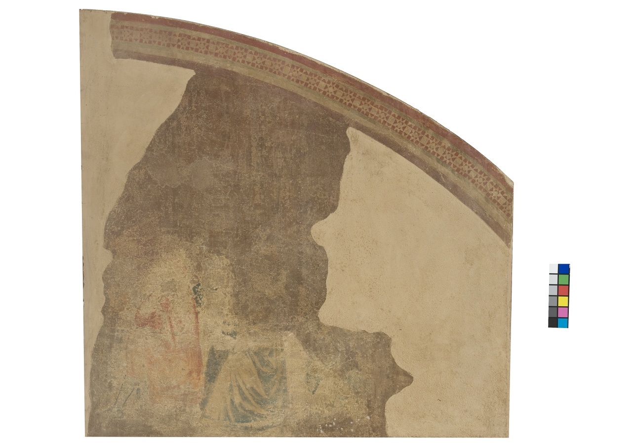 figure maschili (?) (lunetta, frammento) di Nelli Pietro (attribuito) (sec. XIV)