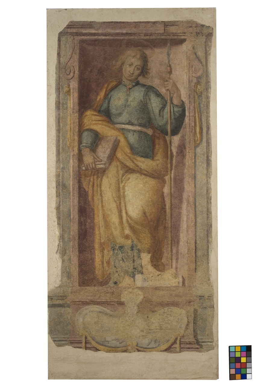 San Giuda Taddeo (dipinto murale staccato) di Monaldi Bernardino (sec. XVII)