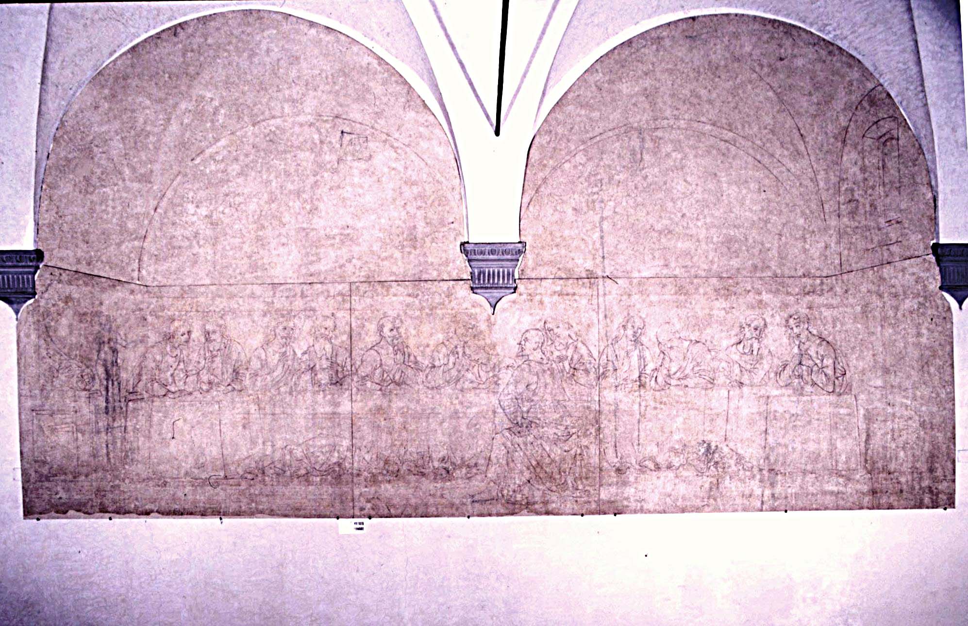 ultima cena (sinopia) di Bigordi Domenico detto Domenico Ghirlandaio (ultimo quarto sec. XV)