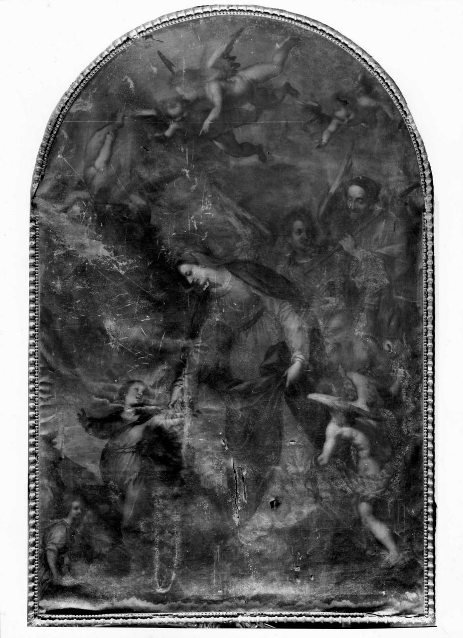 il ritorno della Sacra famiglia dall'Egitto (dipinto) di Paggi Giovanni Battista (attribuito) (sec. XVII)