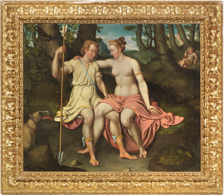 Venere e Adone, Punizione di Amore (dipinto, pendant) di Lolmo Gian Paolo (XVI)