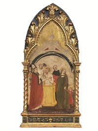 Battesimo di S. Eustachio (dipinto, elemento d'insieme) di Maestro di Campo di Giove (sec. XIV)