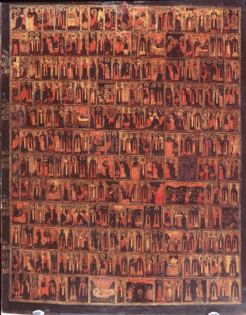 menologio da settembre a febbraio (icona) - ambito russo (secondo quarto sec. XVIII)