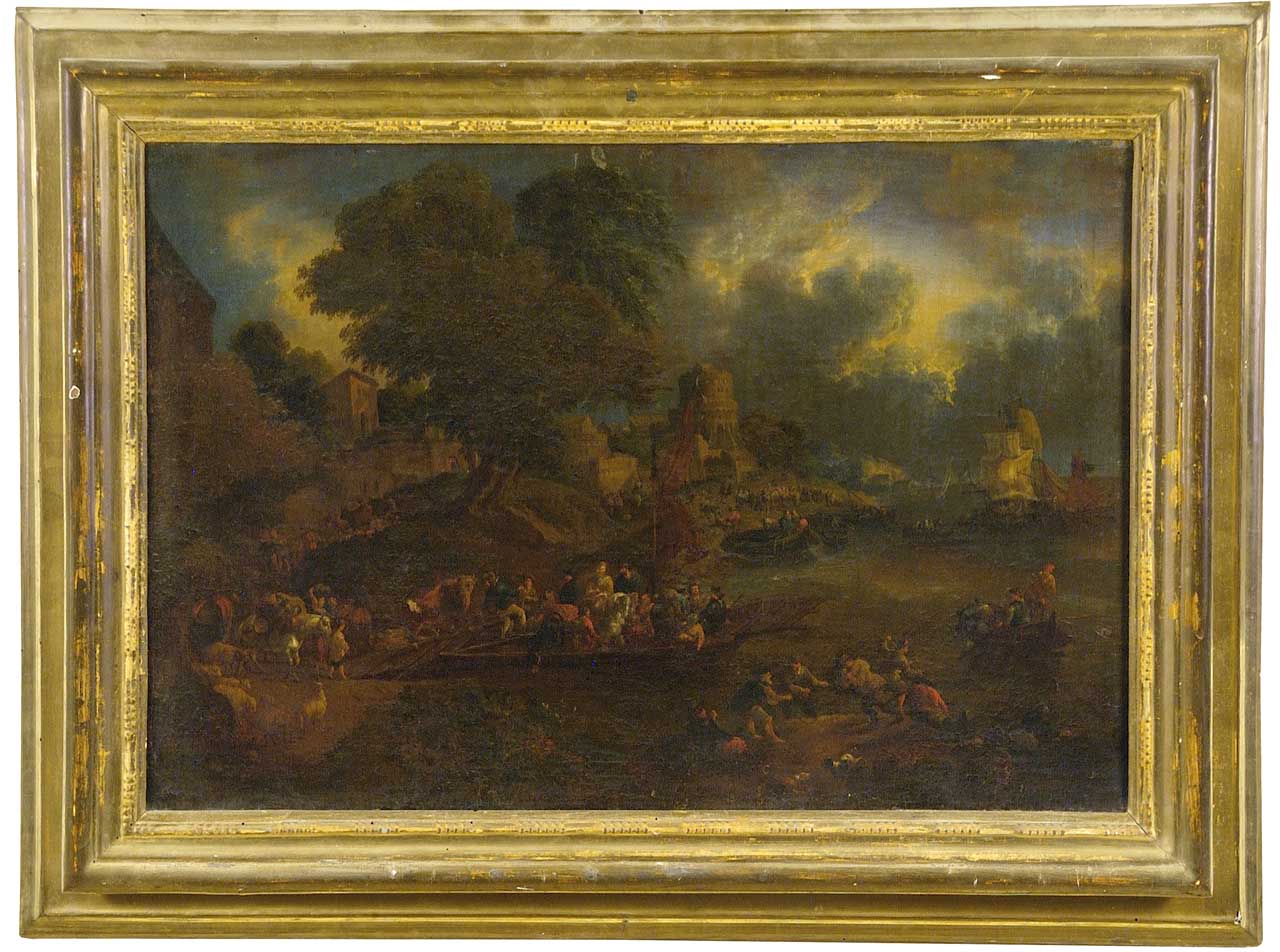 veduta di un porto (dipinto) - ambito fiammingo (sec. XVII)
