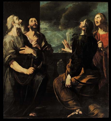 I Santi Quattro Coronati, maestri di pietra e legname, Santi Quattro Coronati (dipinto, opera isolata) di Assereto, Gioacchino (secondo quarto XVII)
