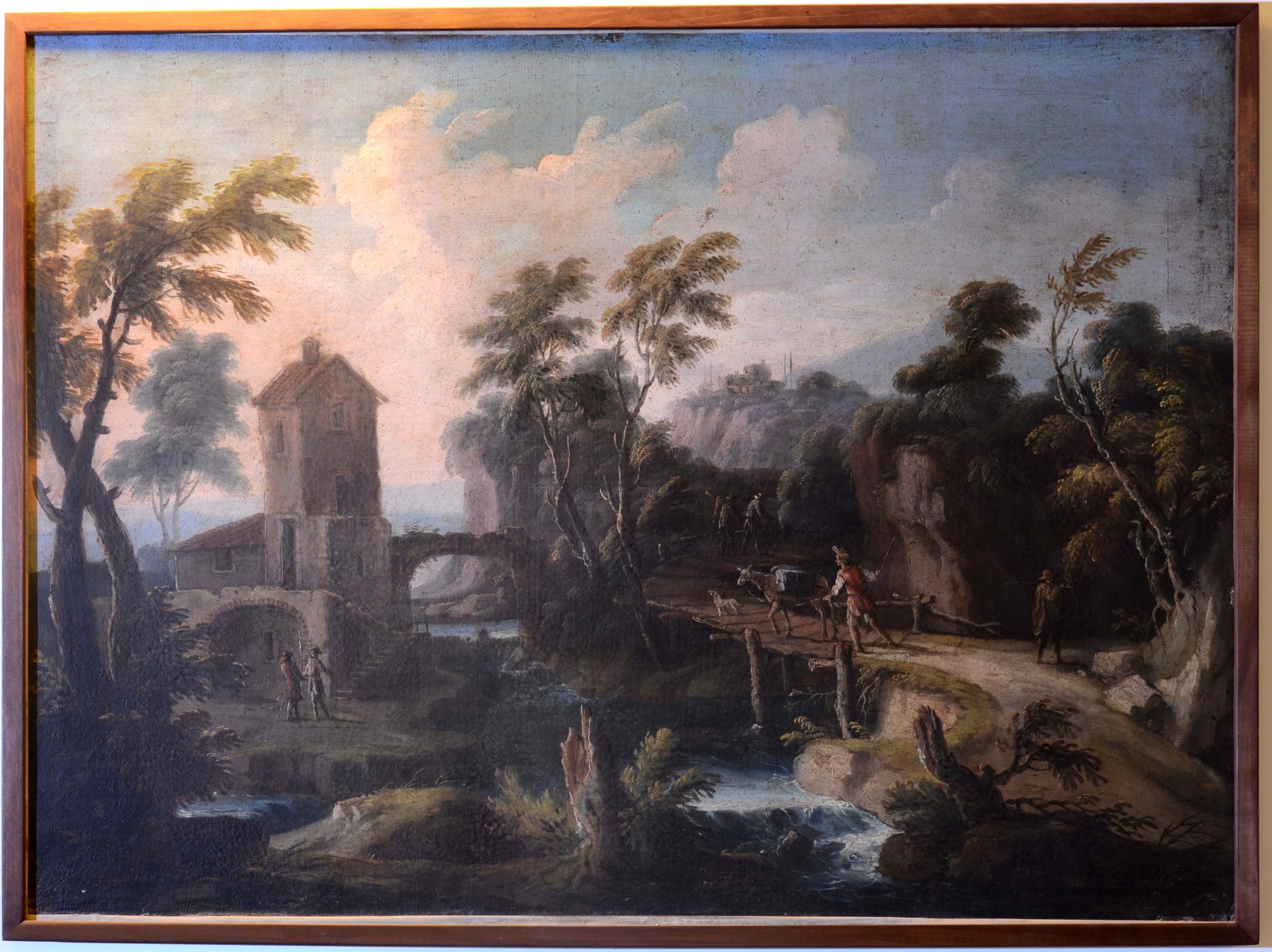 Veduta paesaggistica con torrente, Veduta paesaggistica con torrente (dipinto) di ignoto pittore meridionale - ambito napoletano (prima metà XVIII)