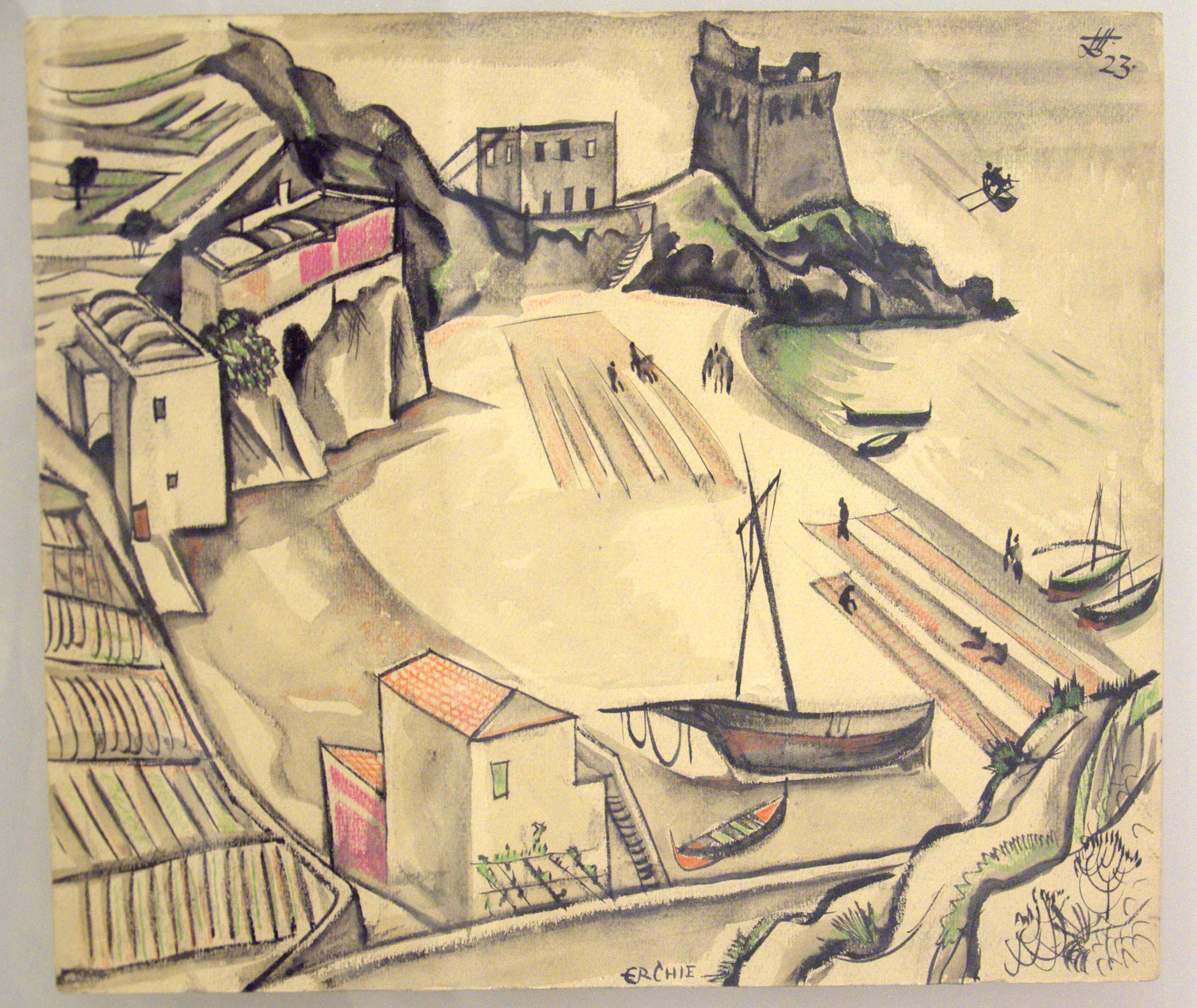 baia di Erchie, baia di Erchie (dipinto) di Richard Dölker - ambito amalfitano (prima metà XX)