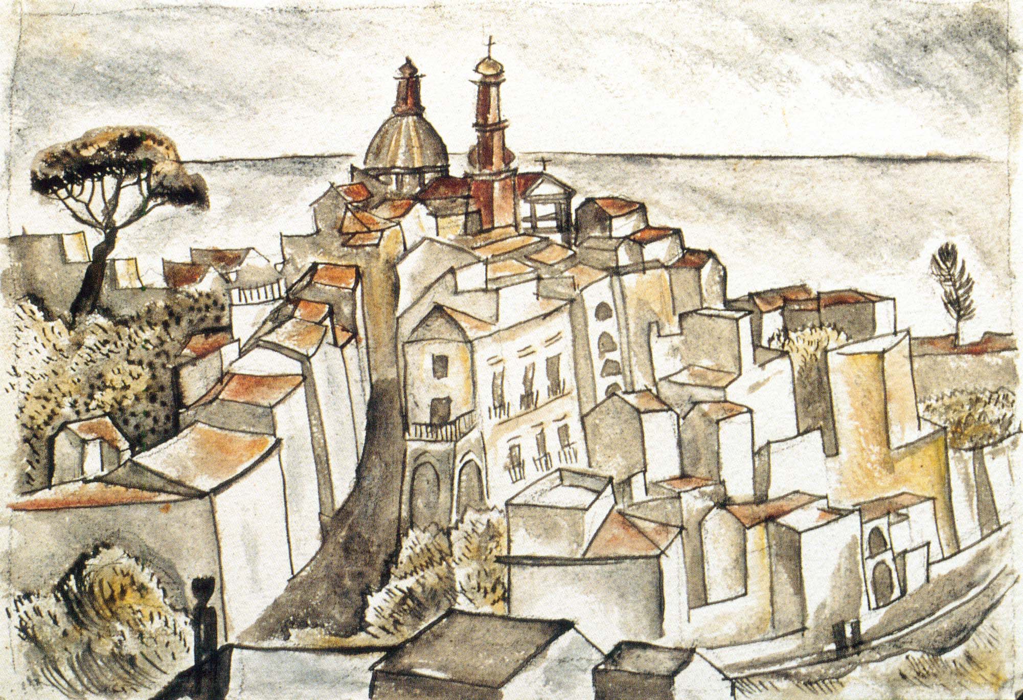 La chiesa di San Giovanni a Vietri sul Mare, La chiesa di San Giovanni a Vietri sul Mare (dipinto) di Richard Dölker - ambito amalfitano (prima metà XX)