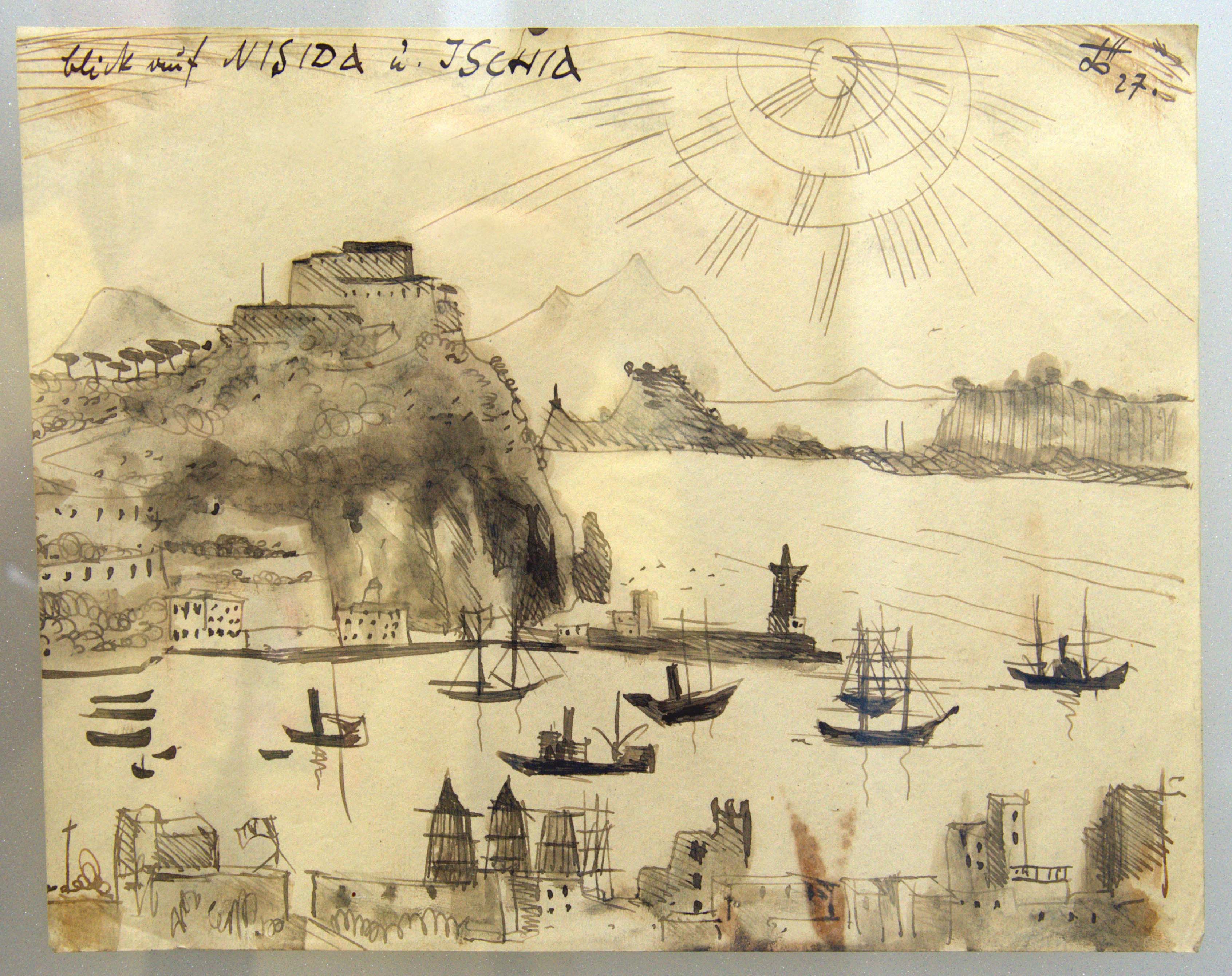veduta di Nisida e Ischia, veduta di Nisida e Ischia (dipinto) di Richard Dölker - arte XX secolo in Costiera Amalfitana (prima metà XX)