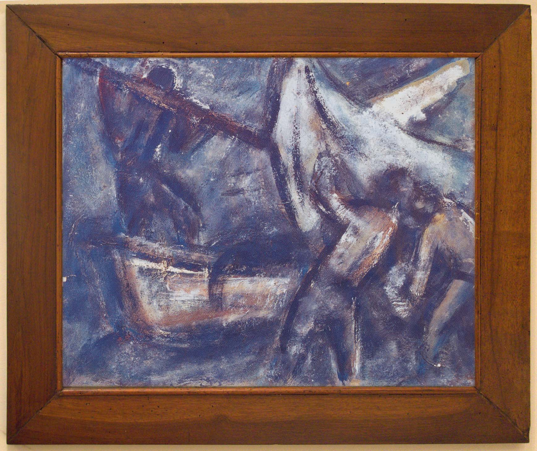 Pescatori con barca, Pescatori con barca (dipinto) di Karli Sohn-Rethel - ambito amalfitano (prima metà XX)