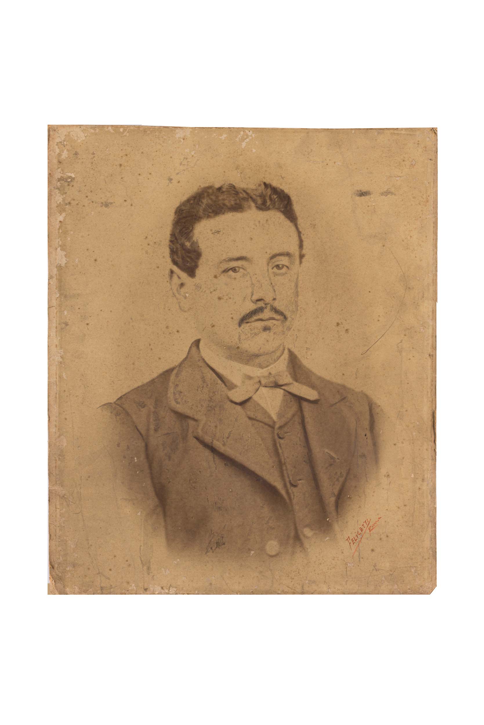 Ritratto di uomo (famiglia pinto?), Ritratto di uomo (famiglia pinto?) (dipinto) di Felicetti (attribuito) - ambito italiano (prima metà XX)