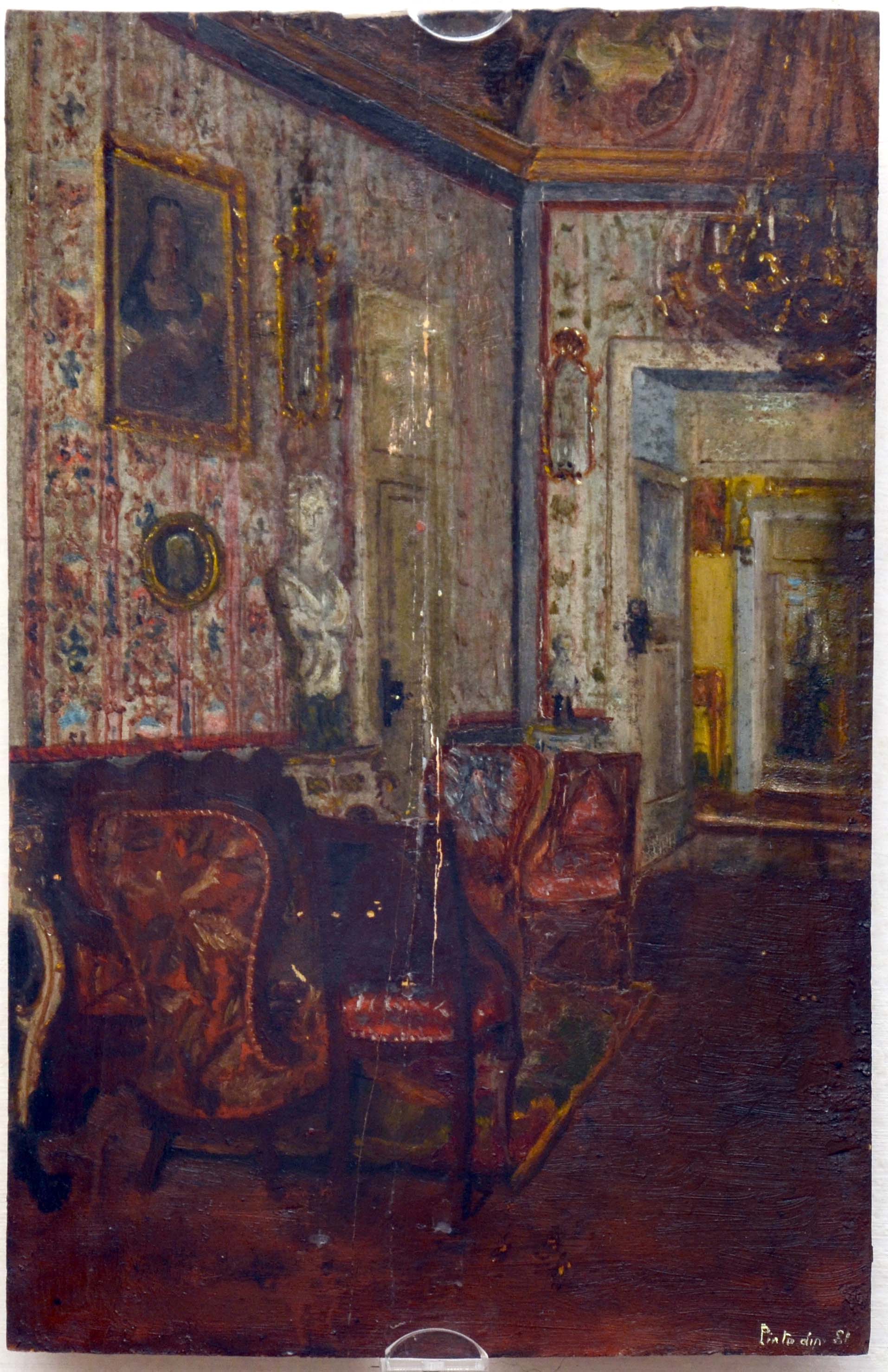 interno di Palazzo Pinto:salotto, interno di Palazzo Pinto:salotto (dipinto) di Tafuri Raffaele - ambito salernitano (seconda metà XIX)