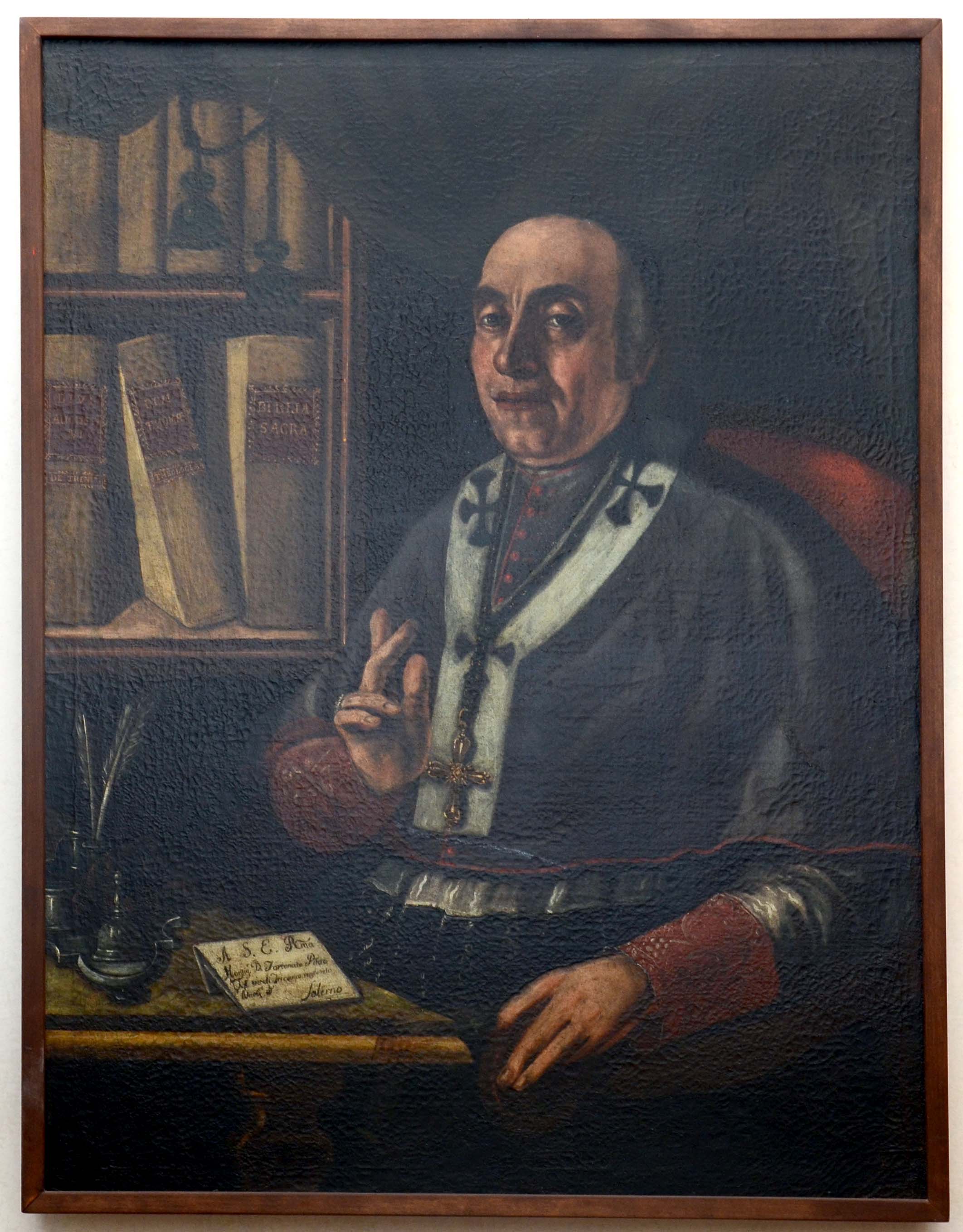 ritratto dell'Arcivescovo di Salerno Fortunato Pinto, ritratto dell'Arcivescovo di Salerno Fortunato Pinto (dipinto) di Carlo Amalfi (scuola) - ambito salernitano (seconda metà XVIII)