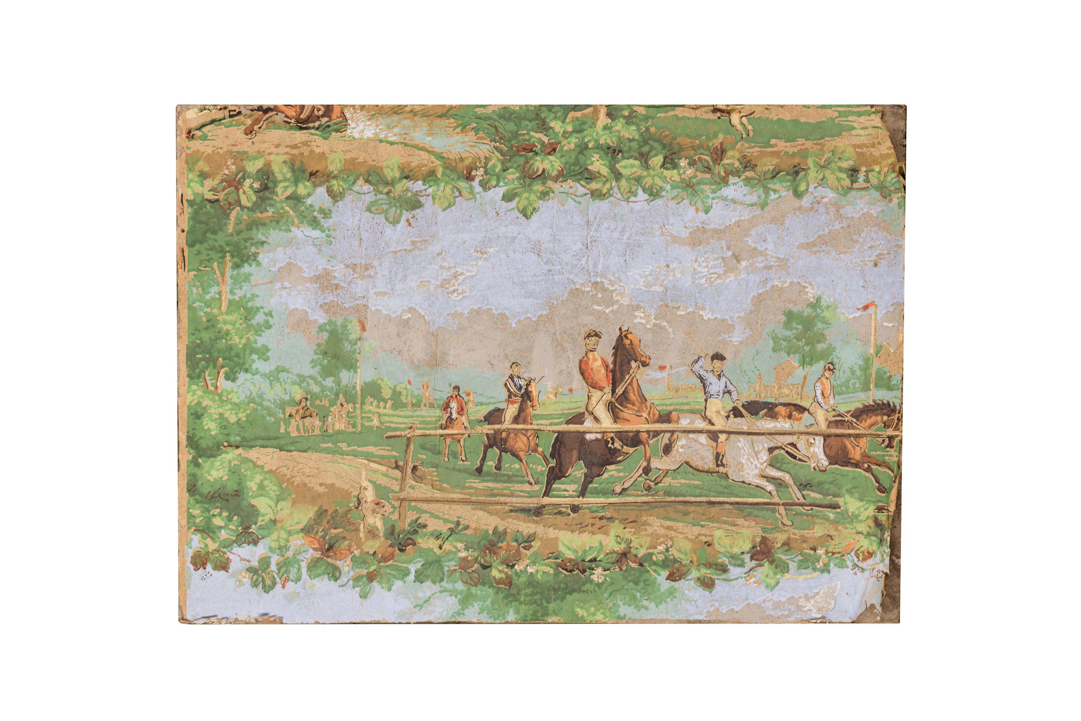 Gara equestre, Gara equestre (dipinto) di ignoto di ambito campano - ambito Italia meridionale (prima metà XX)