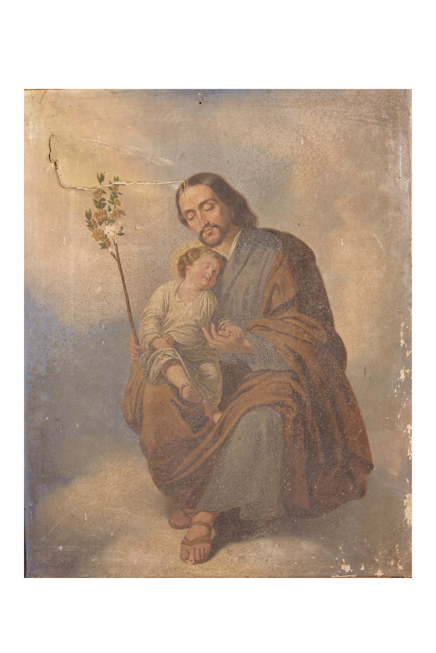 San Giuseppe e Gesù Bambino, San Giuseppe e Gesù Bambino (dipinto) di ignoto di ambito campano (attribuito) - ambito campano (inizio/ fine XX)