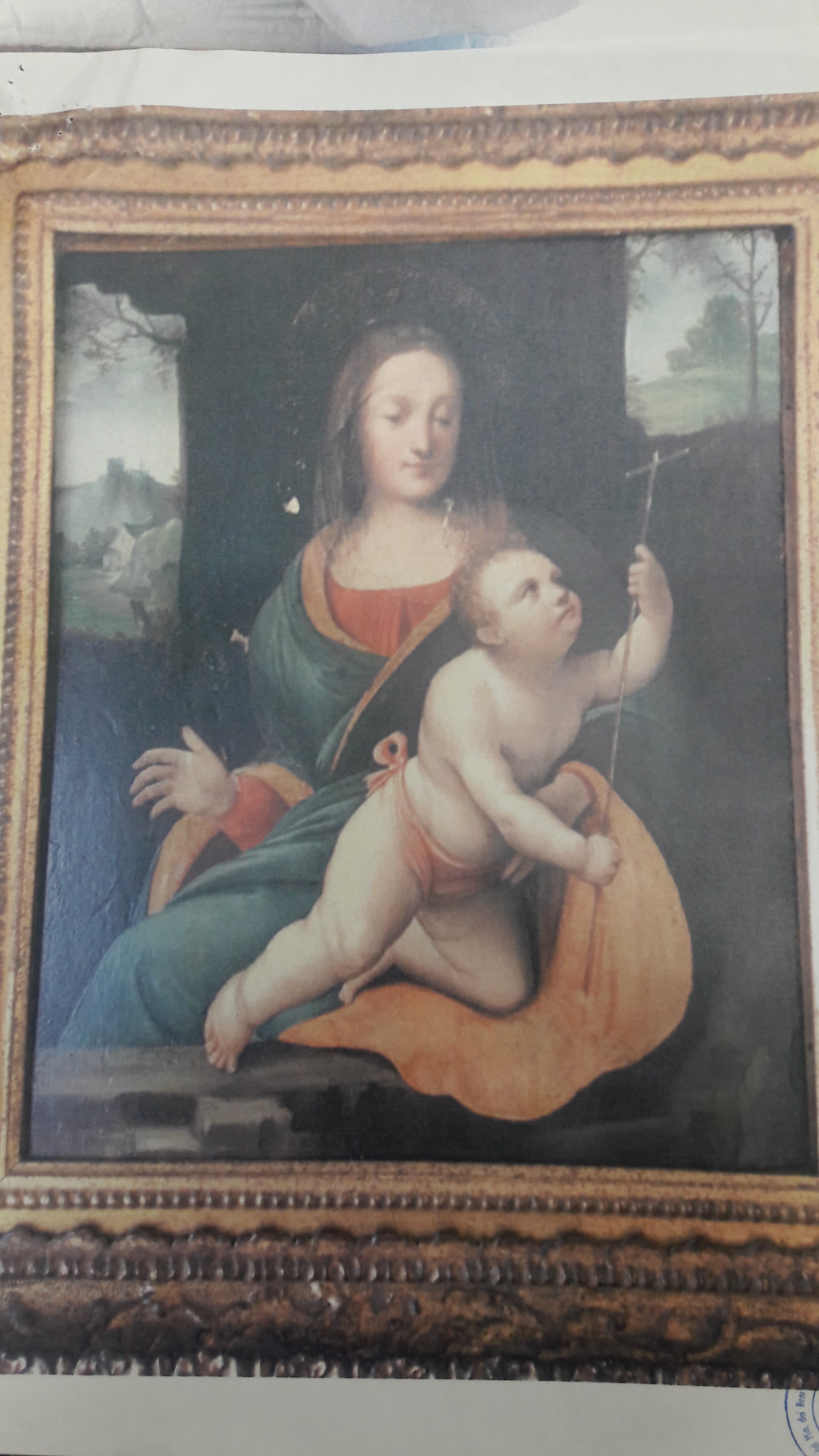 Madonna con Bambino (dipinto, opera isolata) di Piazza Martino (sec. XVI)