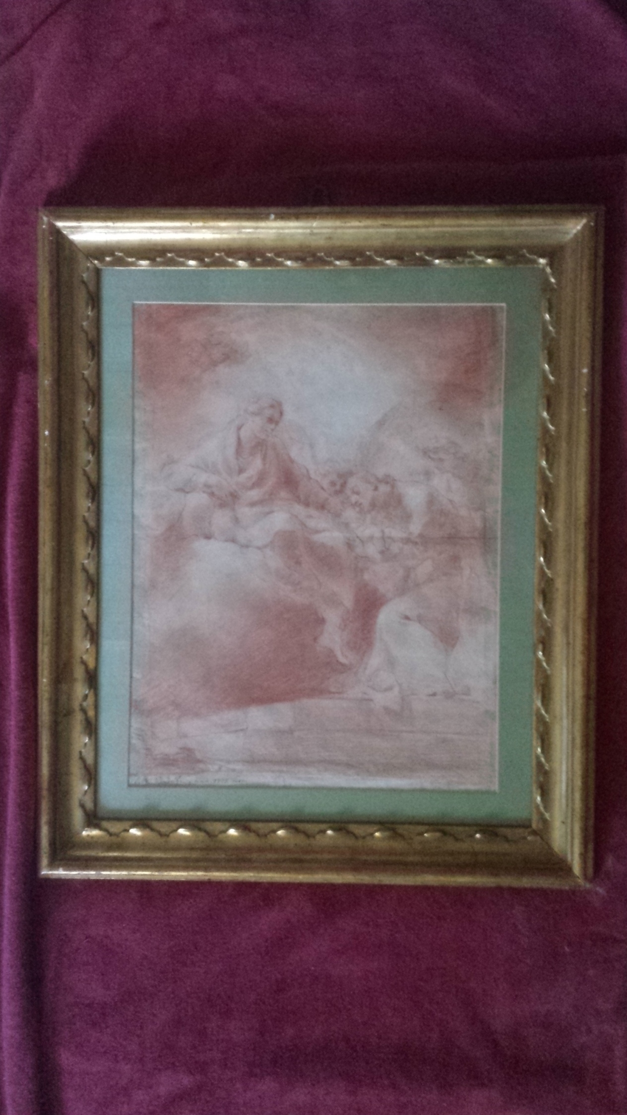 Madonna con Bambino appare a San Gaetano da Thiene (disegno, opera isolata) di Gandolfi Gaetano (sec. XVIII)