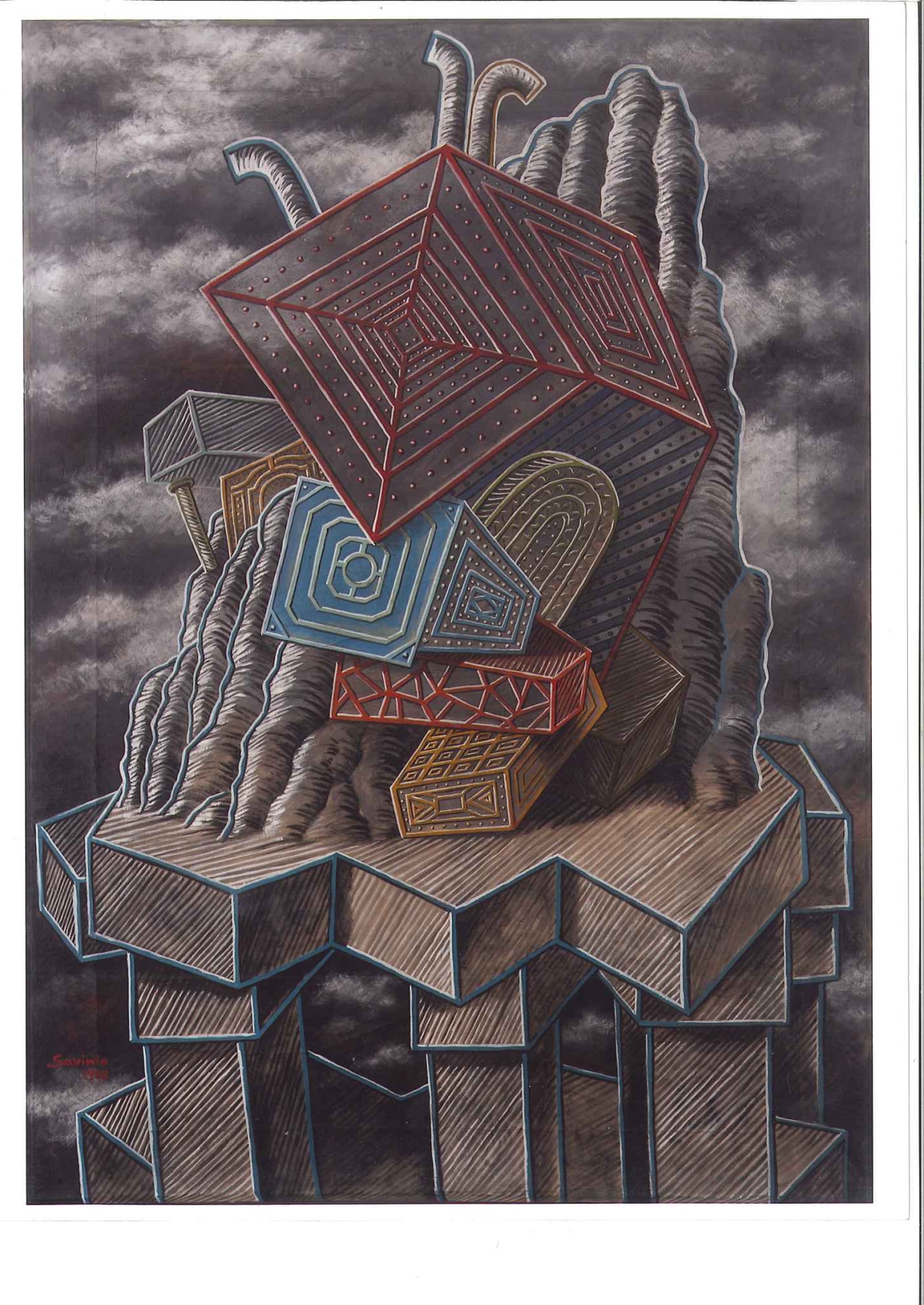 Senza titolo (dipinto, opera isolata) di Savinio Alberto (sec. XX)