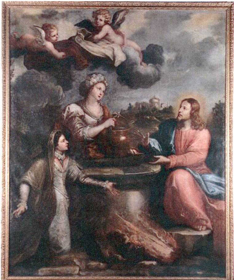 Santa Teresa d'Avila contempla Cristo e la samaritana e prende l'abito dei Carmelitani (dipinto, opera isolata) - ambito cremonese (seconda metà sec. XVII)