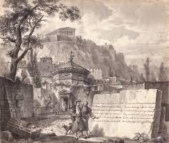 Veduta dell'Acropoli di Atene (disegno, opera isolata) di Migliara Giovanni (sec. XIX)